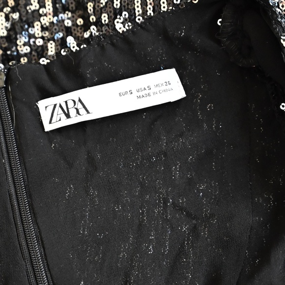 Zara Black Sequin Mini Dress – Size S ✨ - Picture 3 of 3